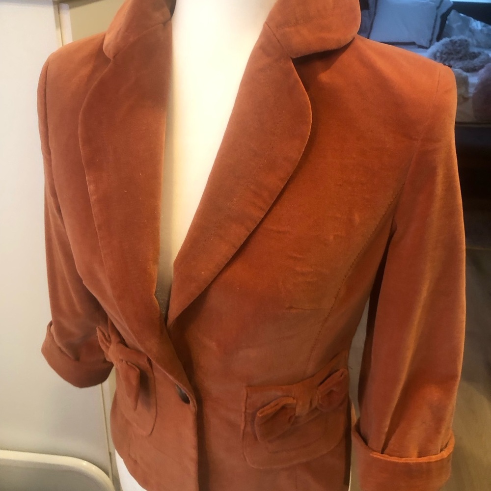 Coral Velvet Blazer